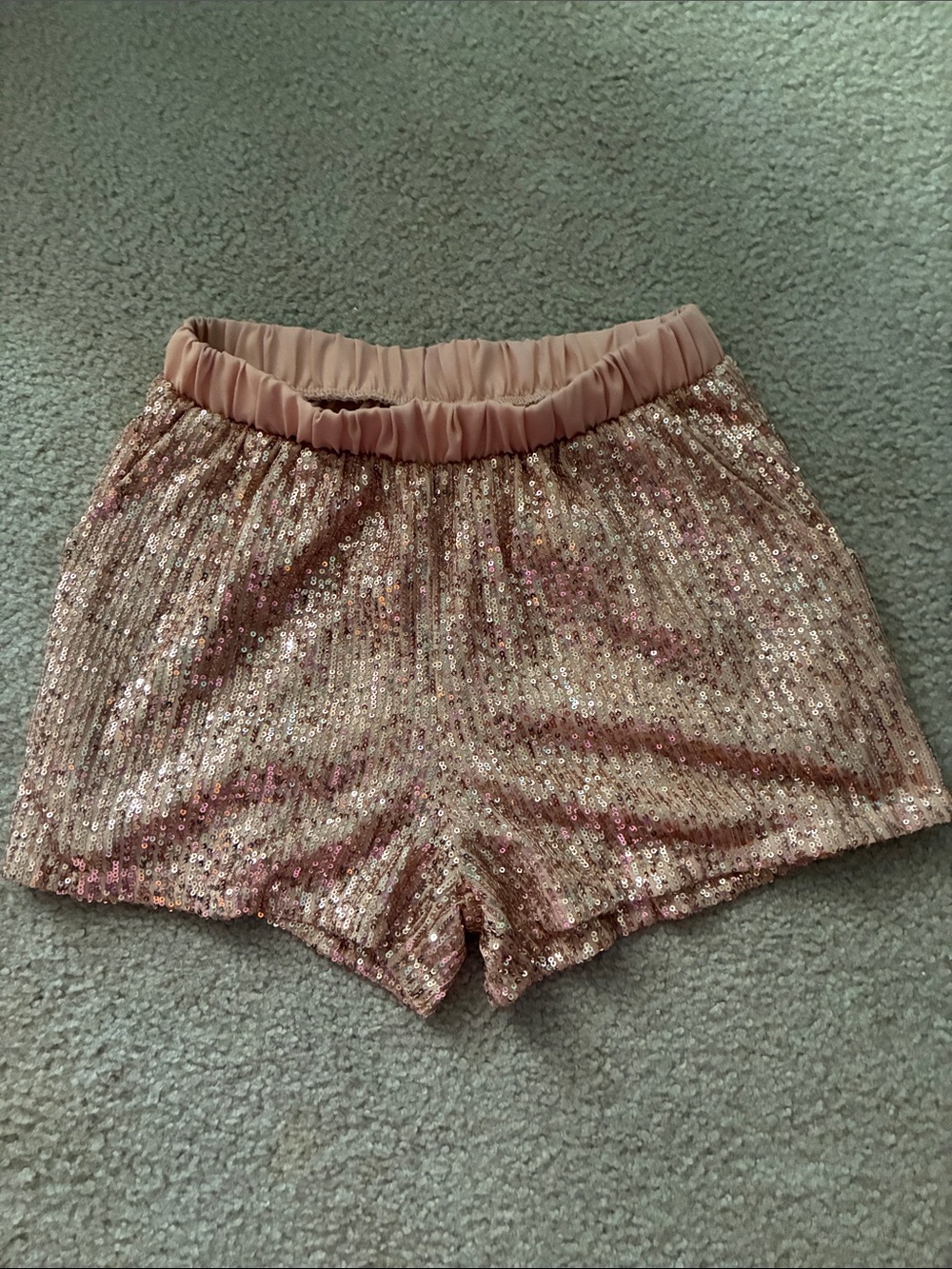 Tyche Rose Gold Sequin High-Waist Women's Shorts NWOT